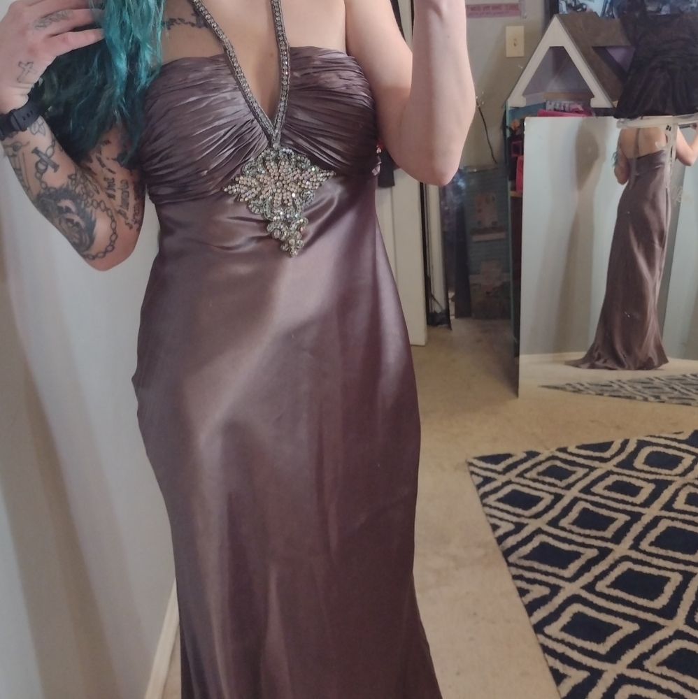 David's Bridal Charmeuse Goddess Dress